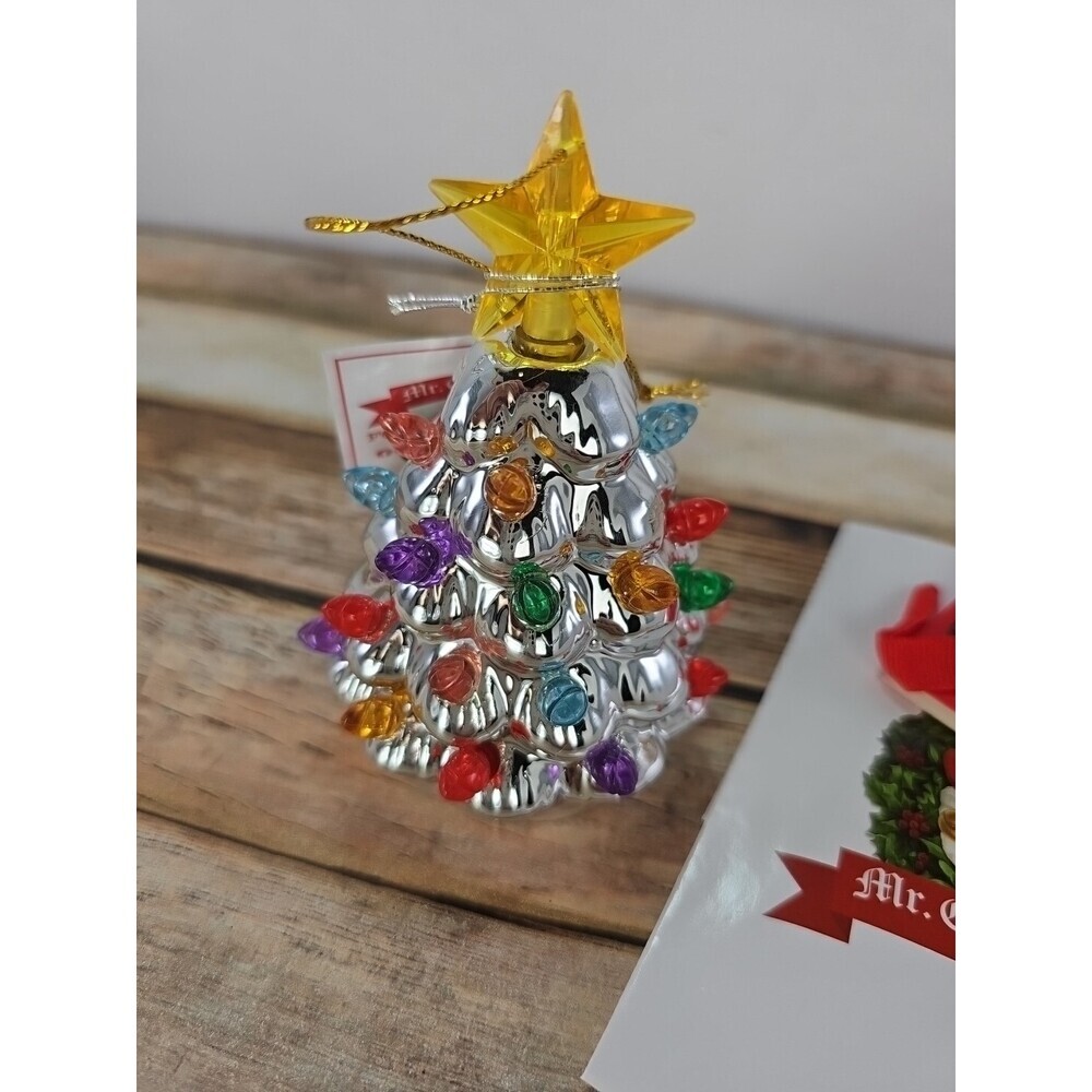 Mr. Christmas Silver Tree  4.5” Mini Nostalgic with Gift Bag - Picture 3 of 3